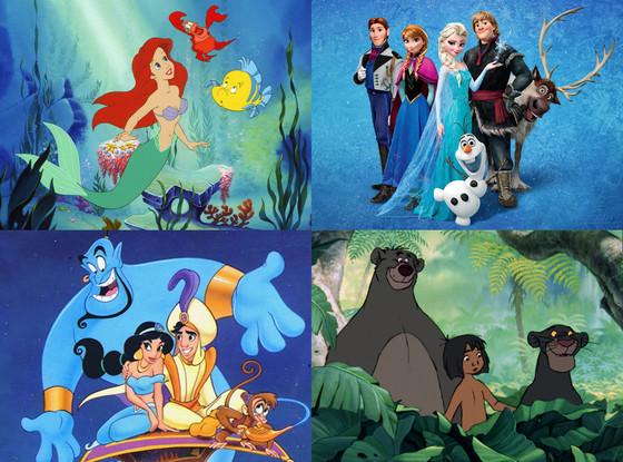 Frozen, The Little Mermaid, Jungle Book, Aladdin Frozen, The Little Mermaid, Jungle Book, Aladdin